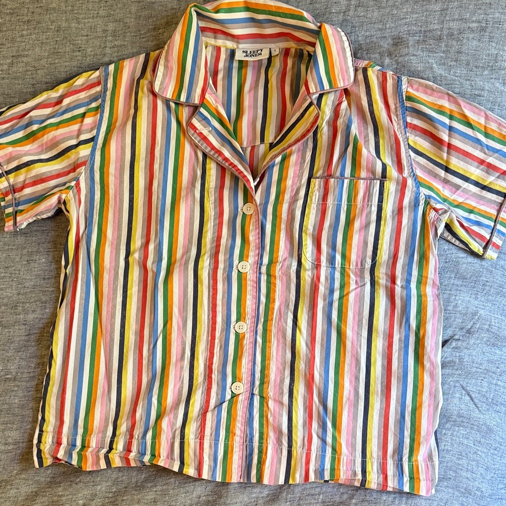 Sleepy Jones Short Sleeve PJ button down top. Great condition. Size small